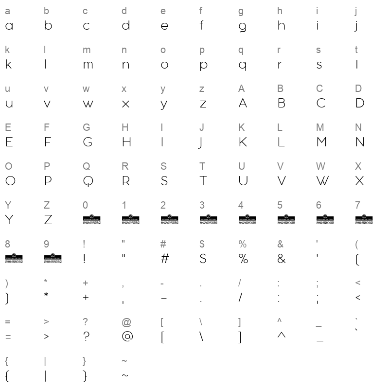 aristotelica text extralight Character Map