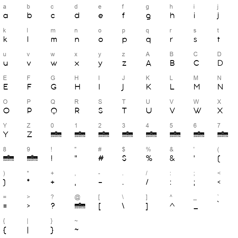 aristotelica text light Character Map