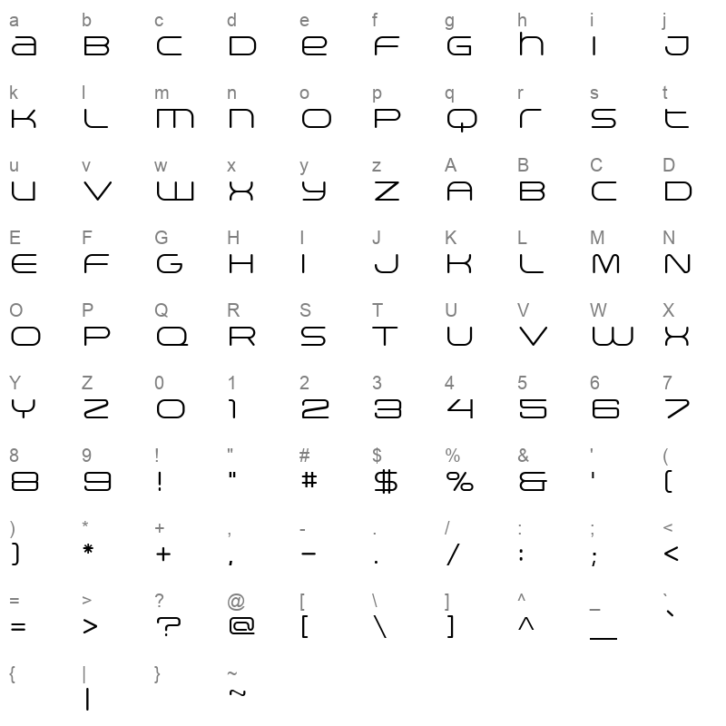 arkitech round light Character Map