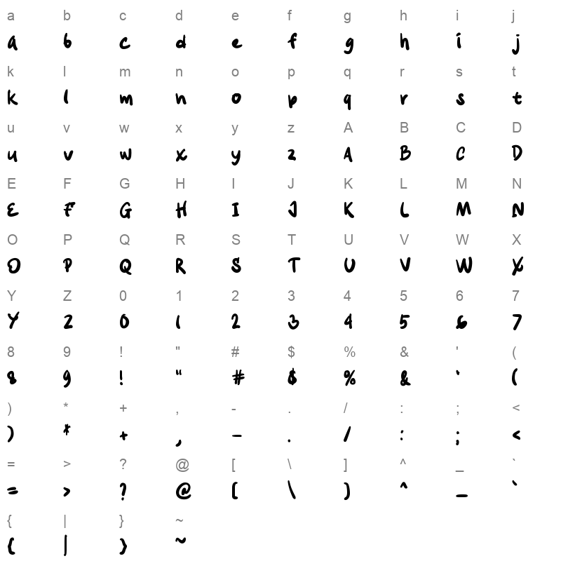 arlo lines Character Map