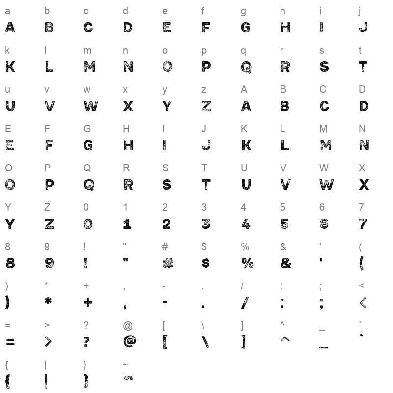 armavir 03 bold Character Map