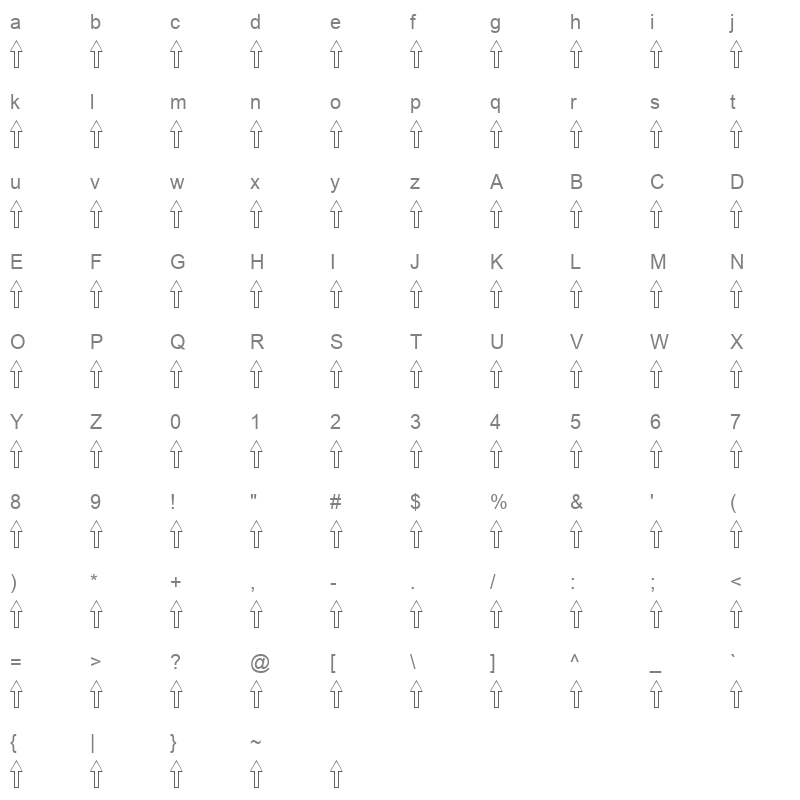 ARROWS2 Character Map