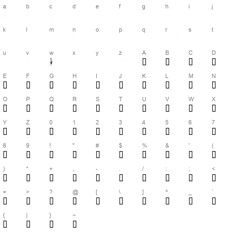 Art Nouveau Blume Regular Character Map