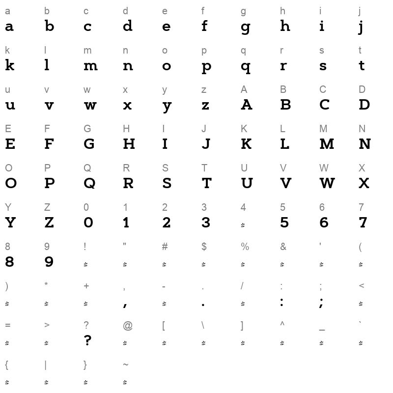 artegra slab semibold Character Map