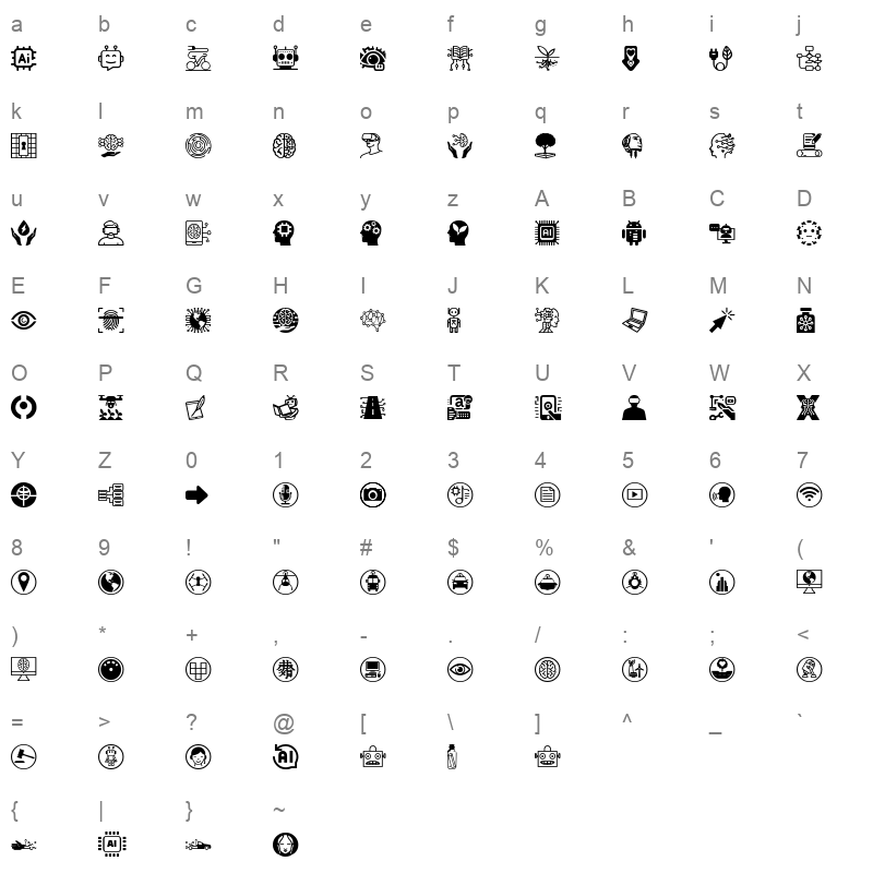 artificial intelligence Character Map
