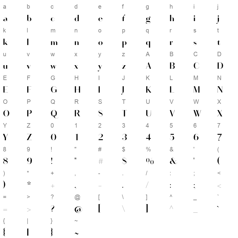 artis sans regular Character Map