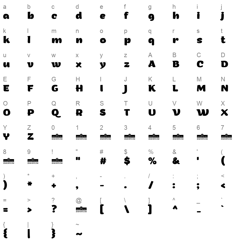 arturo trial extrabold Character Map