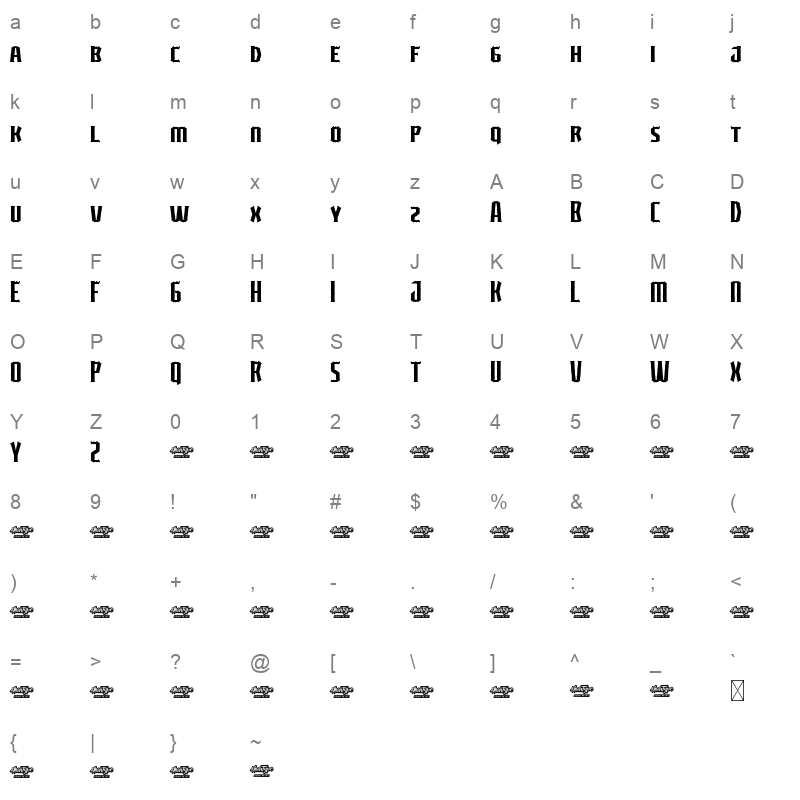 asian ghost Character Map