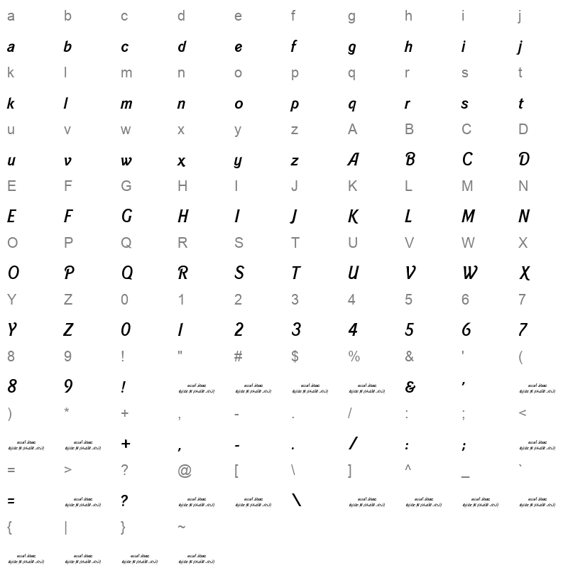 Assaf Font Regular Character Map