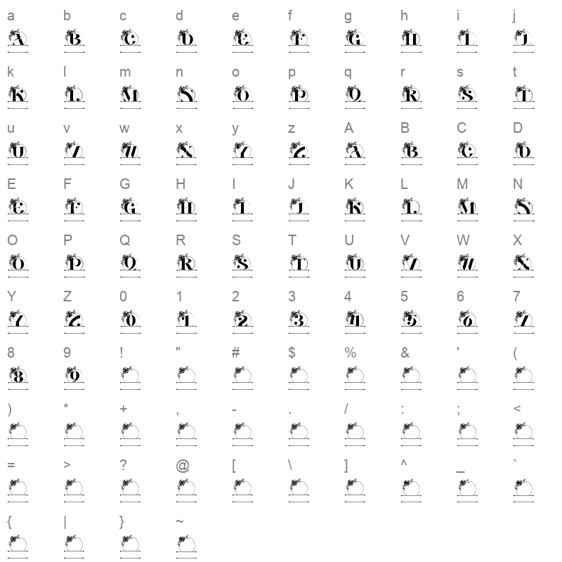 astrid monogram line Character Map