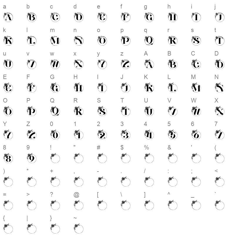 astrid monogram Character Map