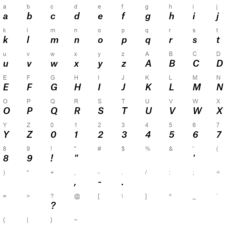 atlas grotesk medium italic demo Character Map