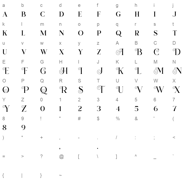 atsuka montreal bold Character Map