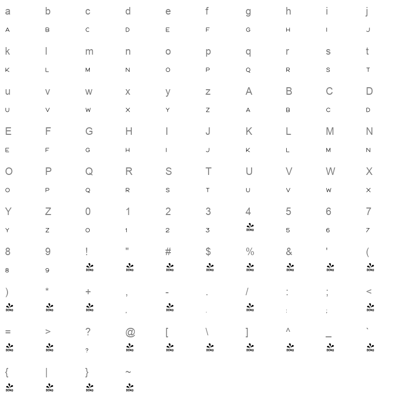 audrey sans bold Character Map