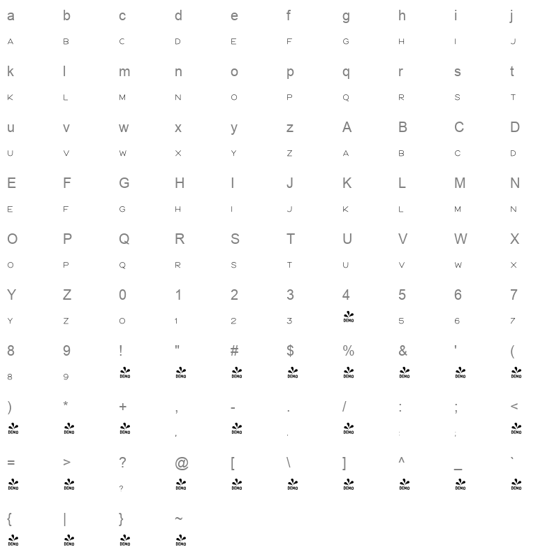 audrey sans Character Map