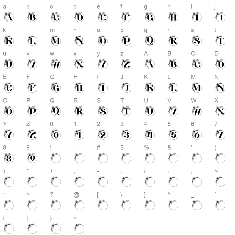 aurelia monogram Character Map