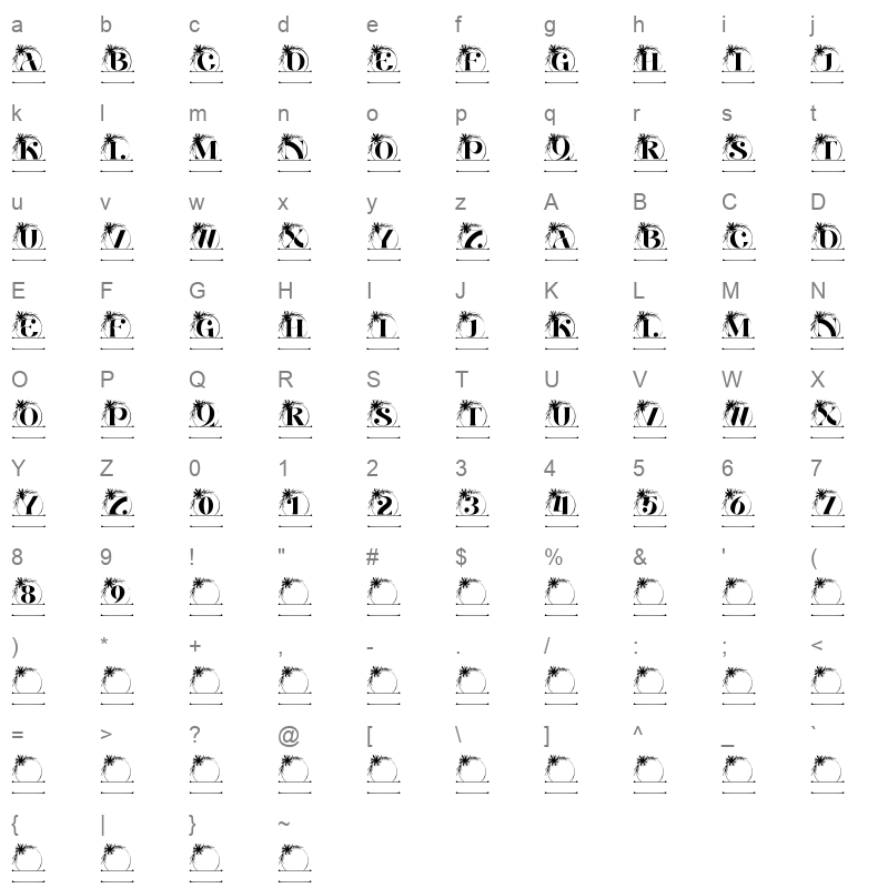 aurora bloom monogram line Character Map