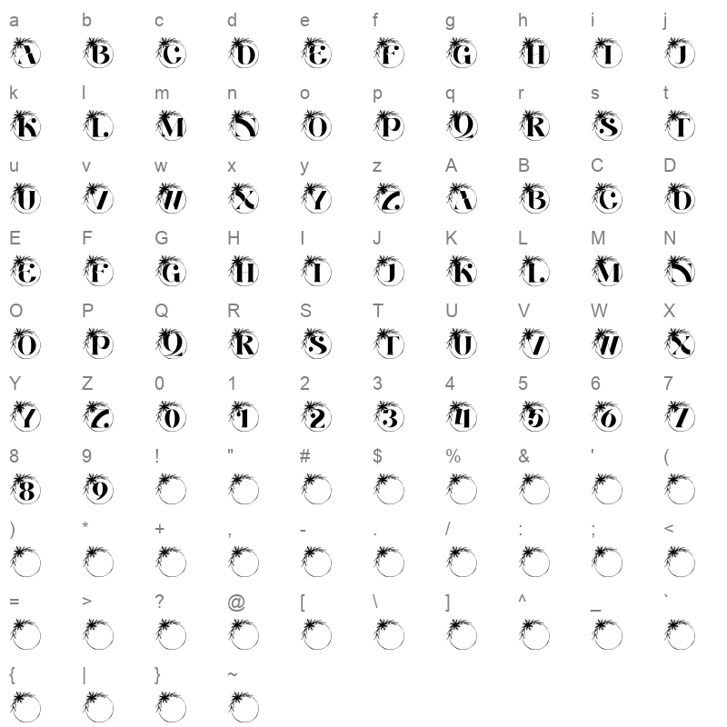 aurora bloom monogram Character Map