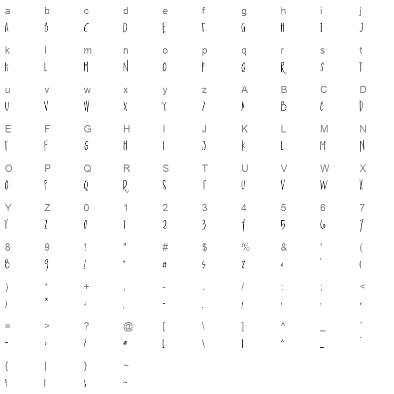 austie bost envelopes print Character Map