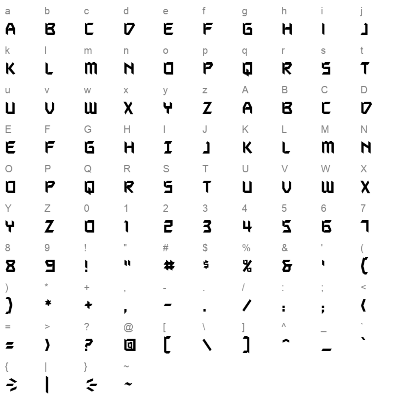autodestruct bb Character Map