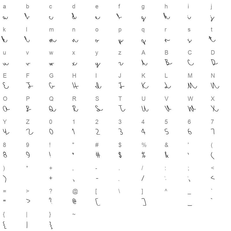 autumn breeze Character Map