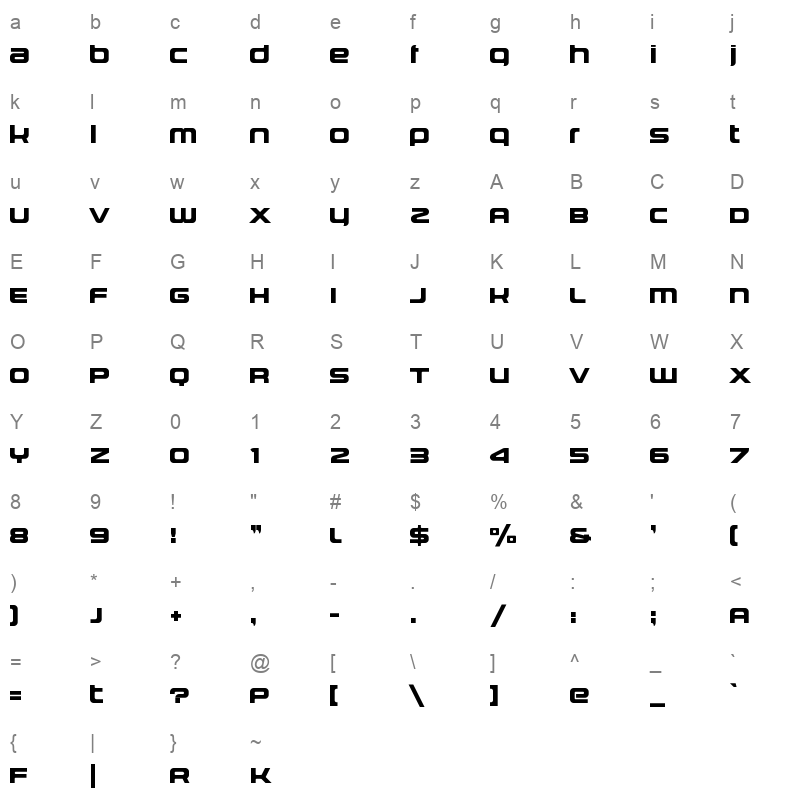 av05 logotype Character Map