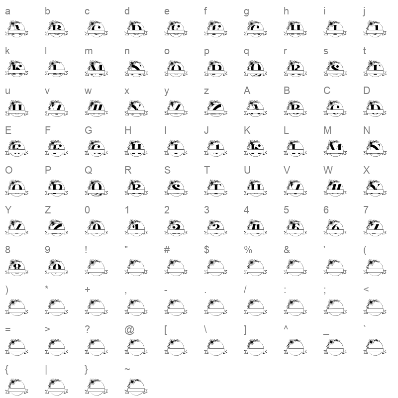 aveline line monogram Character Map