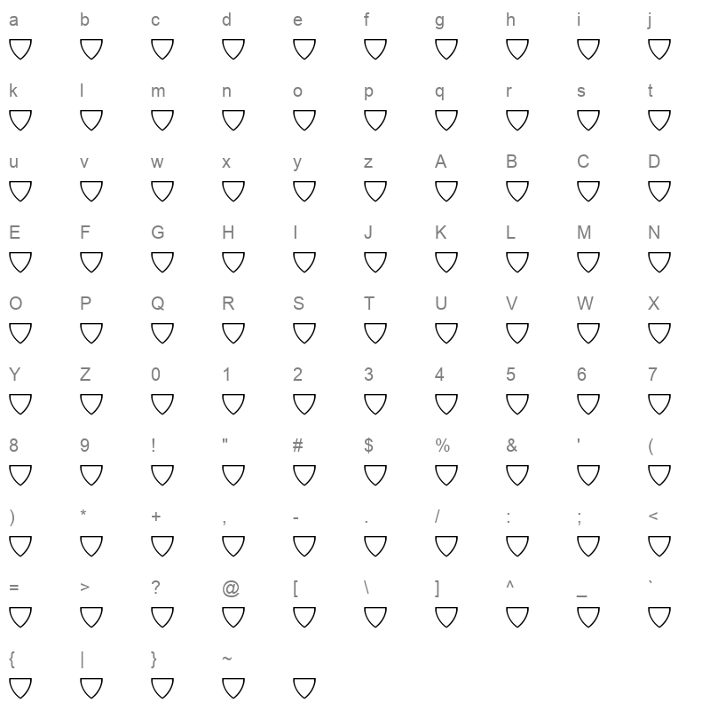 AWARDS Character Map