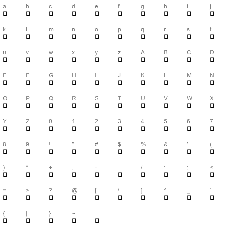 AXTAMINA Character Map