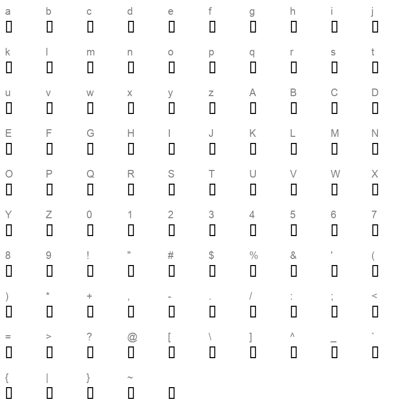 AXTBASSI Character Map