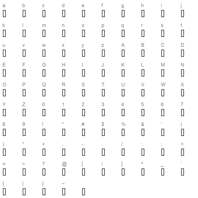 AXTDAWLA Character Map