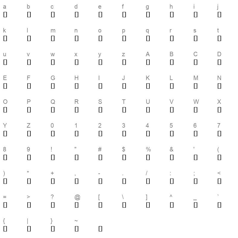 AXtDiala Regular Character Map