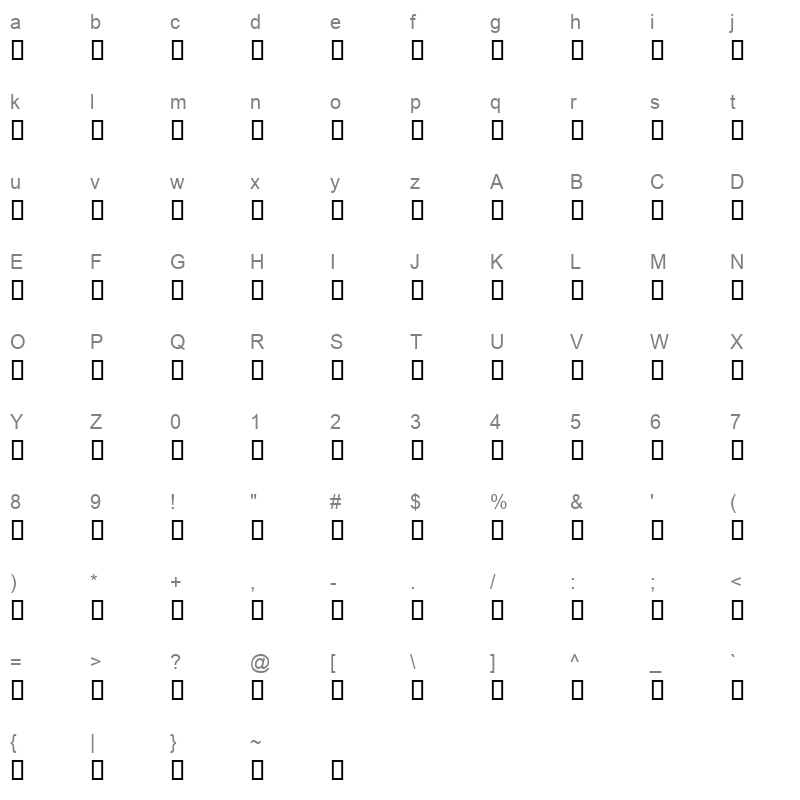 AXtGihaneLightItalic Regular Character Map