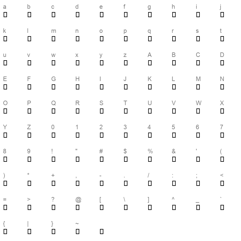 AXtJasira Regular Character Map
