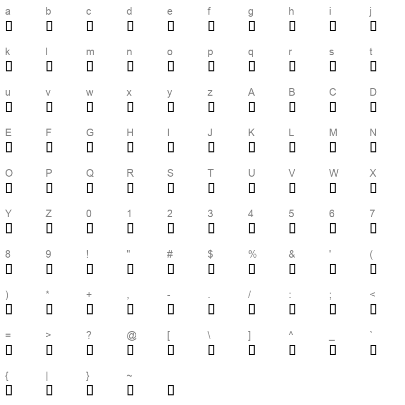 AXTLEYLA Character Map