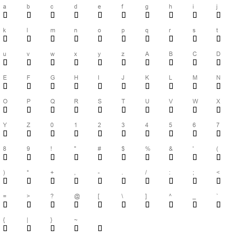 AXtSAlwaLightItalic Regular Character Map