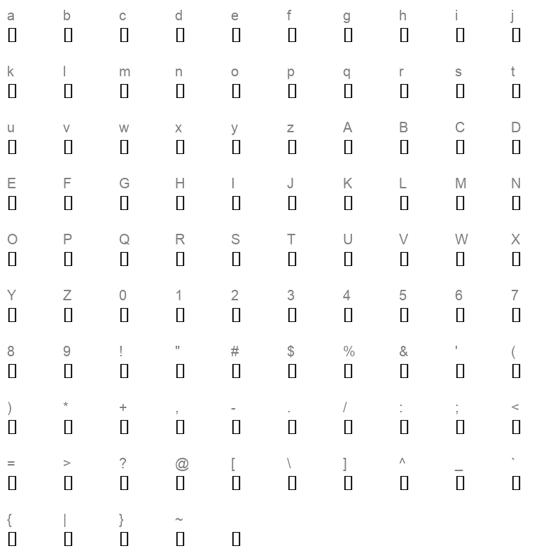 AXtSamarBoldItalic Regular Character Map