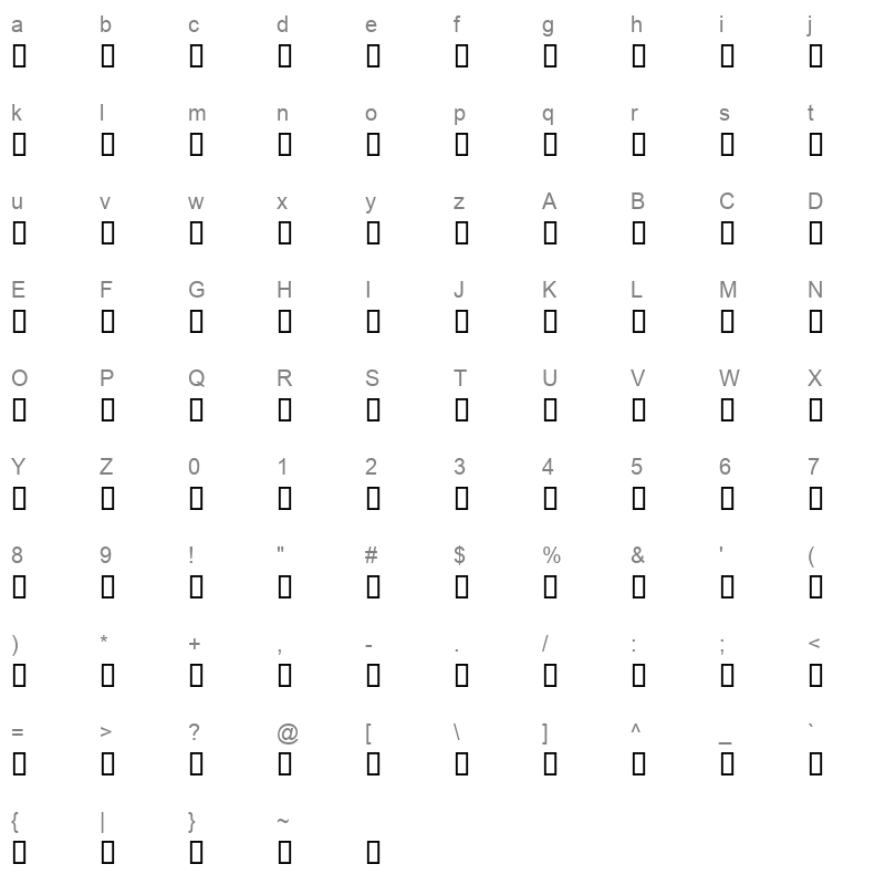 AXtShareQ Regular Character Map