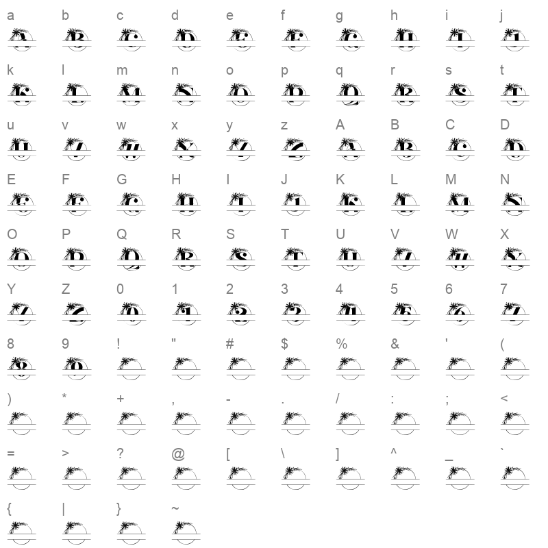 azalea line monogram Character Map