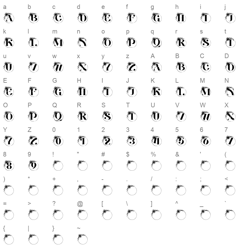 azalea monogram Character Map