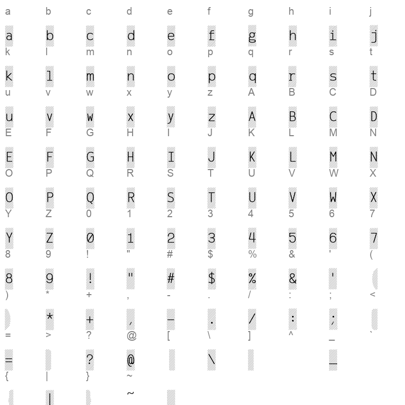 AzarMehrMSRS2 Regular Character Map