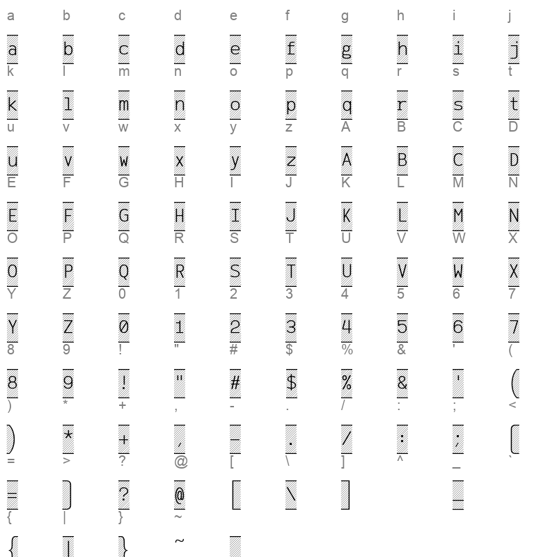 AzarMehrMSRS3 Regular Character Map