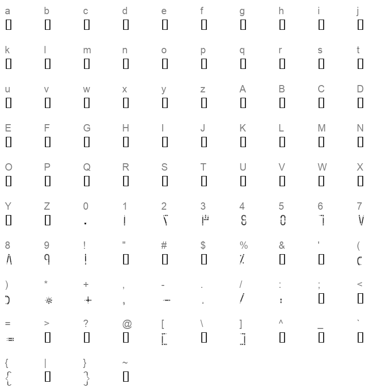 B Medad Regular Character Map