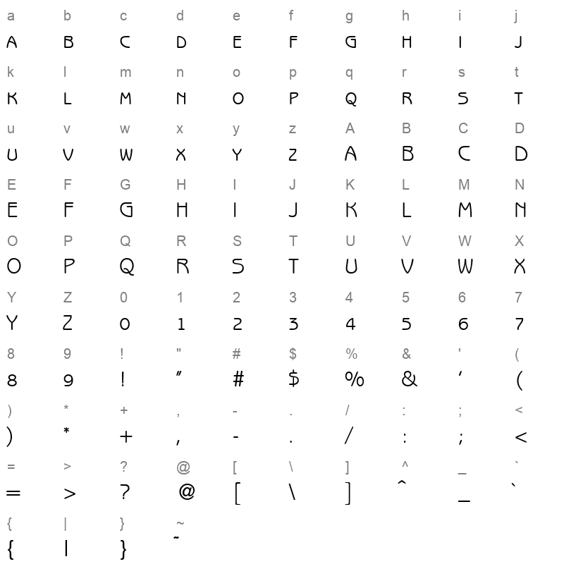 b691 sans smc regular Character Map