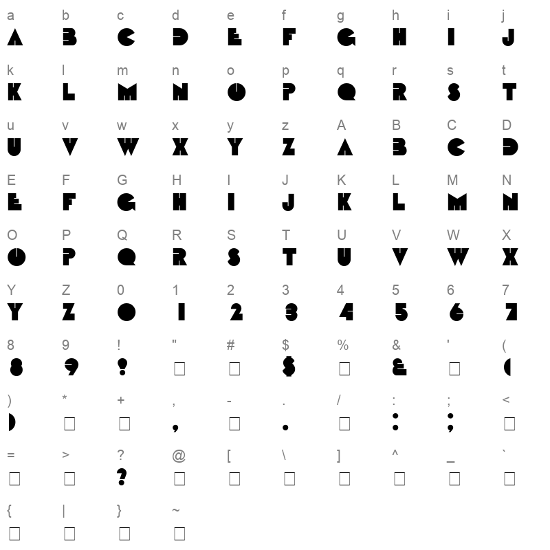 baby baby normal Character Map