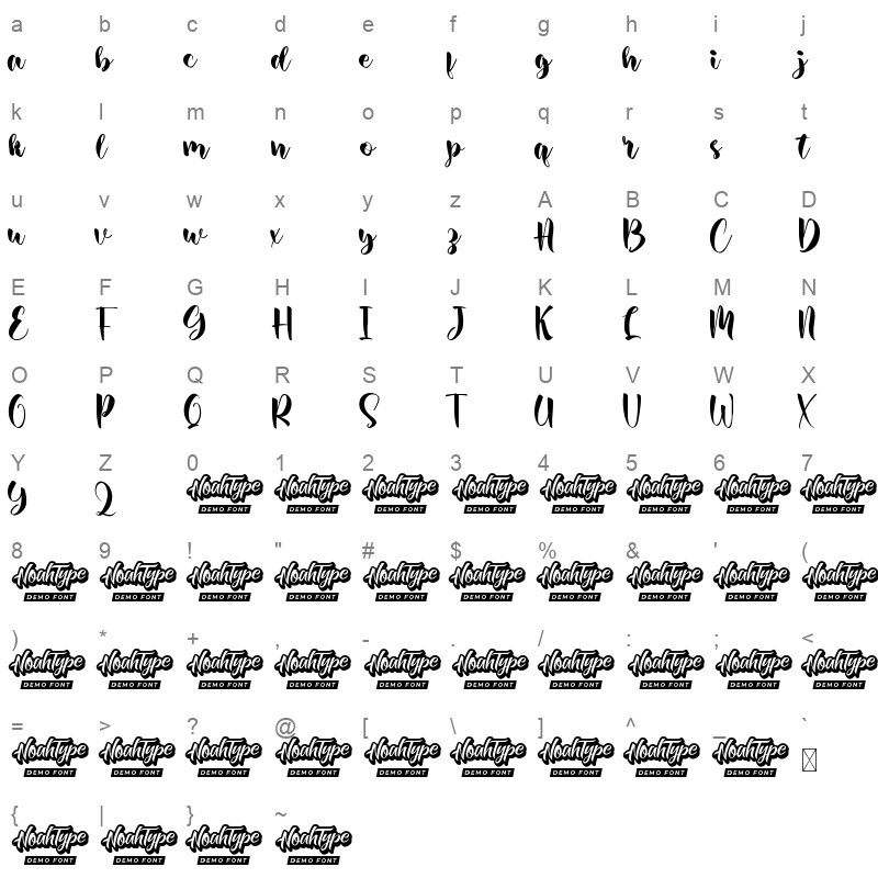 baby brushes Character Map