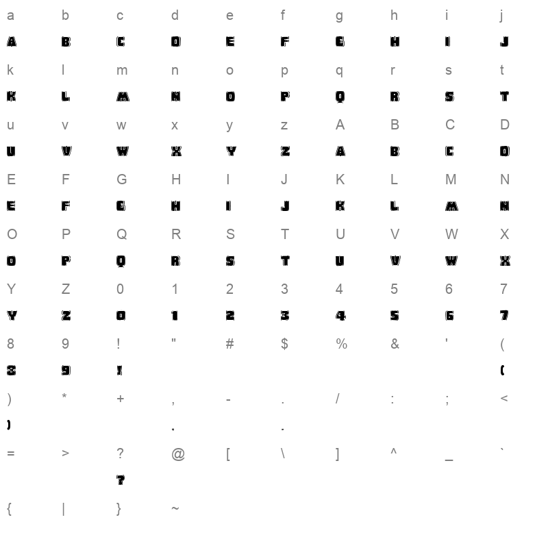 baby eskimo kisses black Character Map