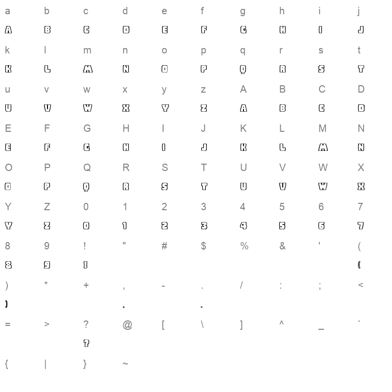 baby eskimo kisses Character Map