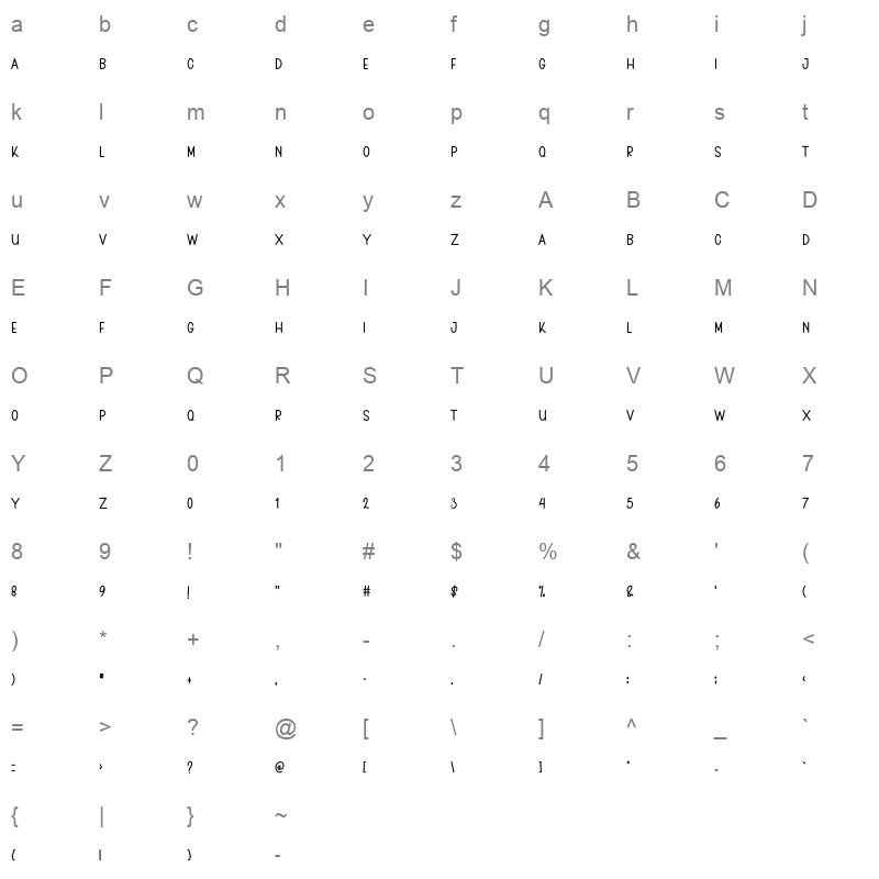 baby lovely Character Map