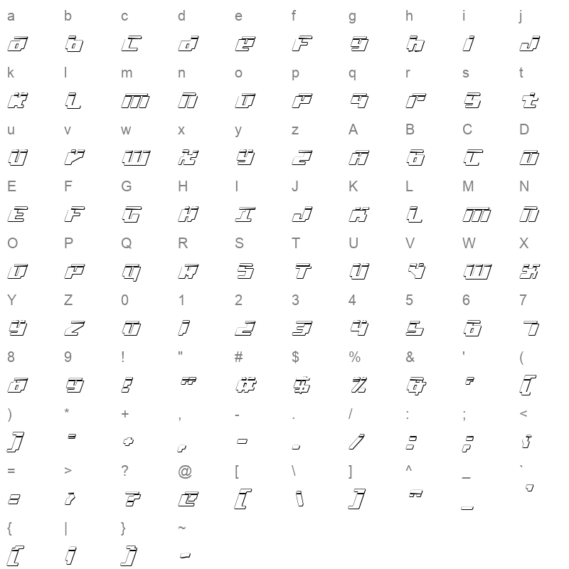 bad robot ital3dl Character Map